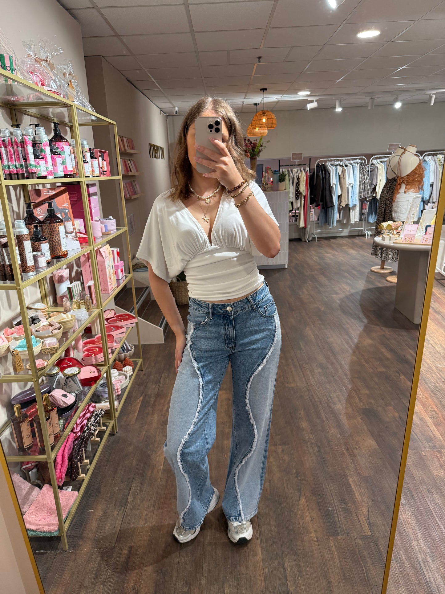 Demi - swirl wide leg jeans