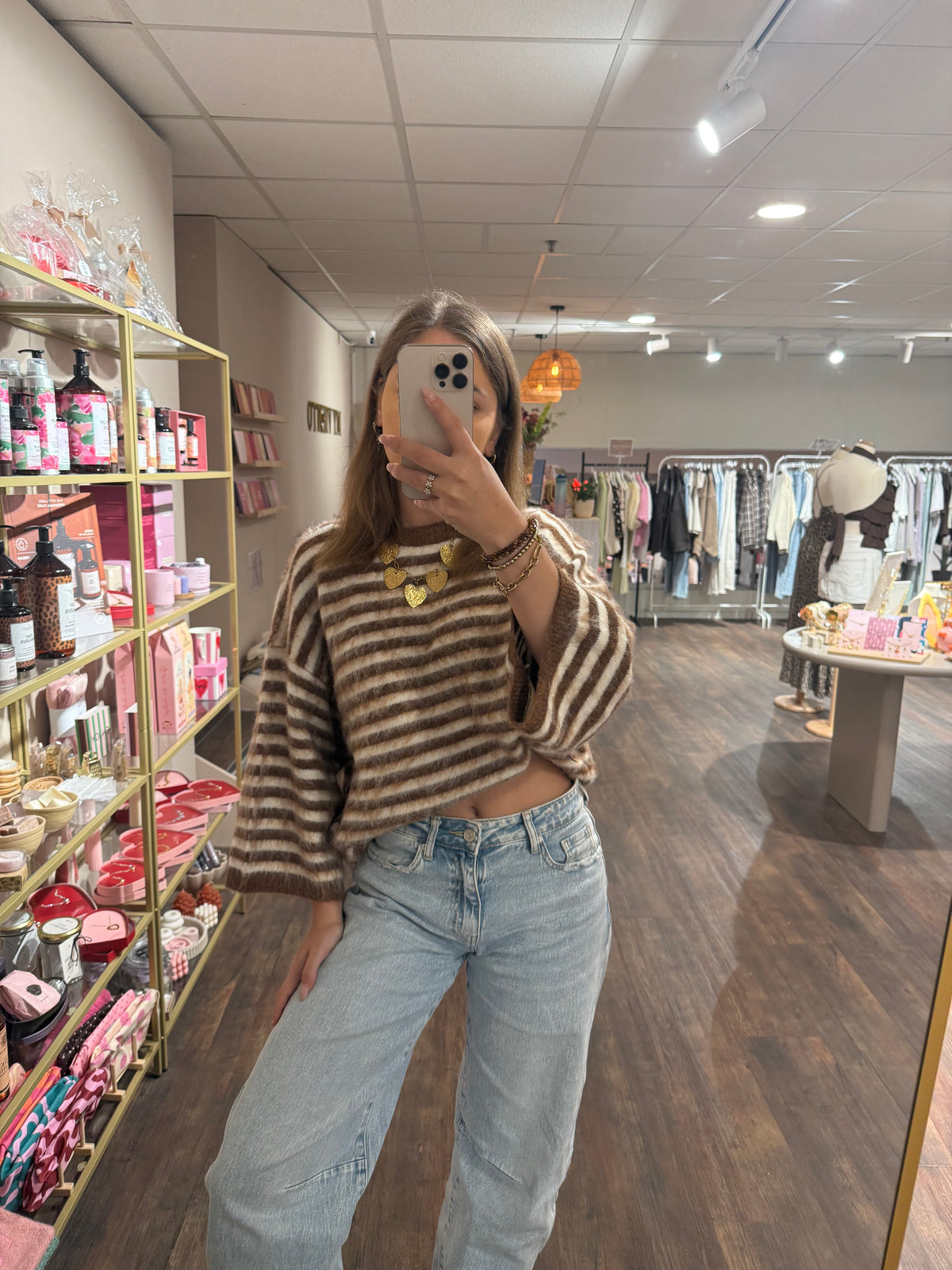 Femke - brushed gestreepte trui