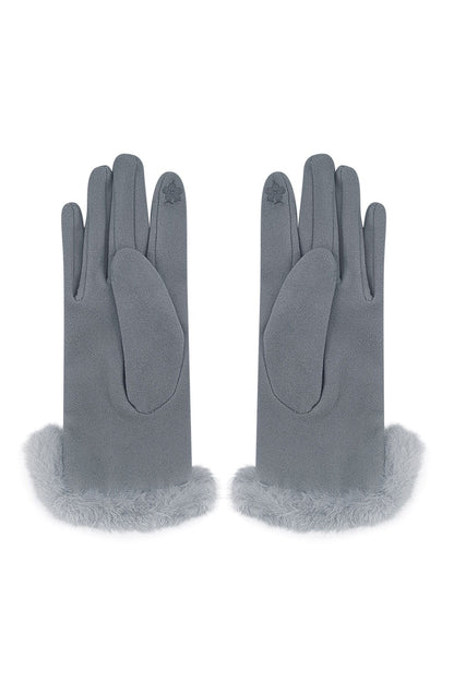 Handschoenen fluffy elegance - grijs