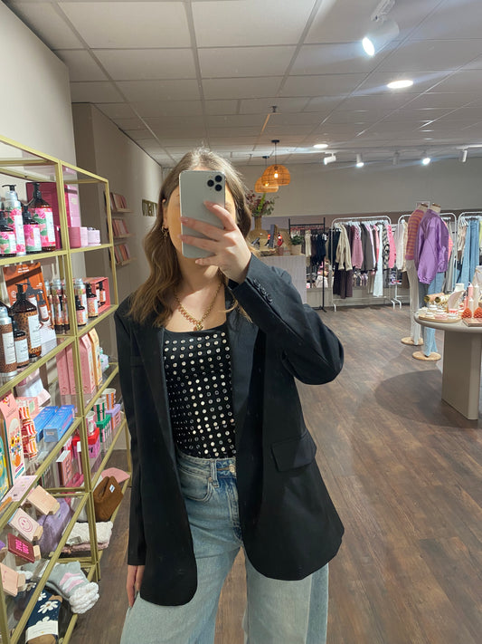 Stretch body met decoratieve studs