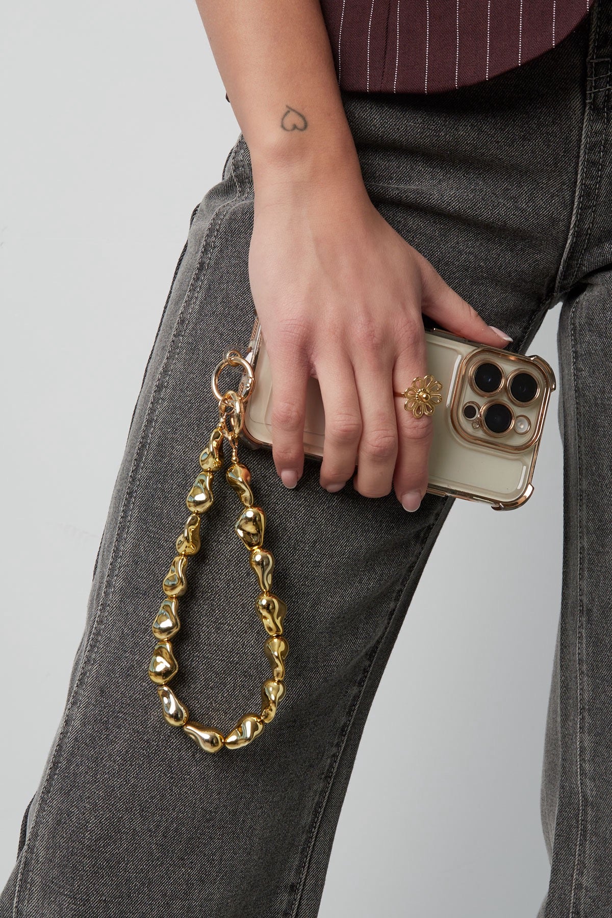 Telefoonkoord elegant edge goud