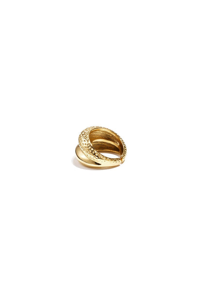 Dubbele ring met structuur goud