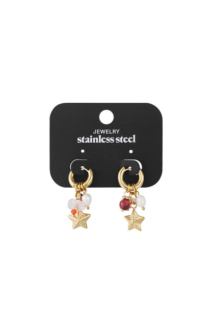 Ster druppels oorbellen goud