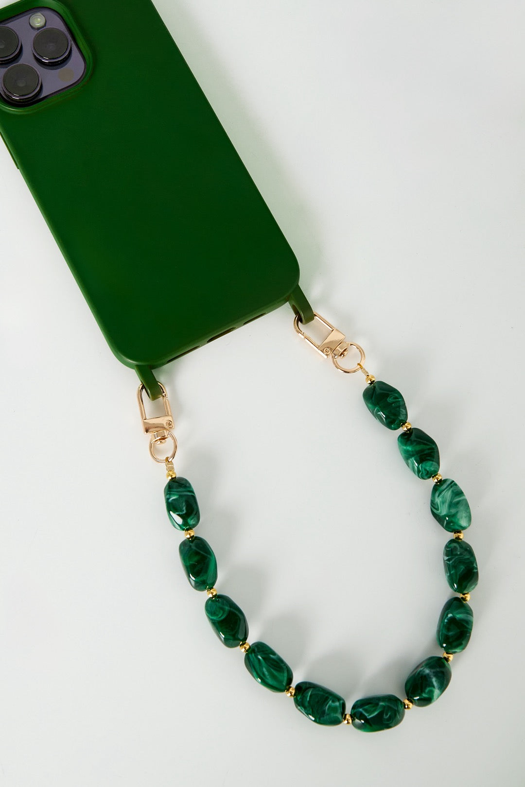 Telefoonkoord kralen rood