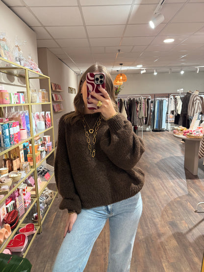 Romy - trui donkerbruin