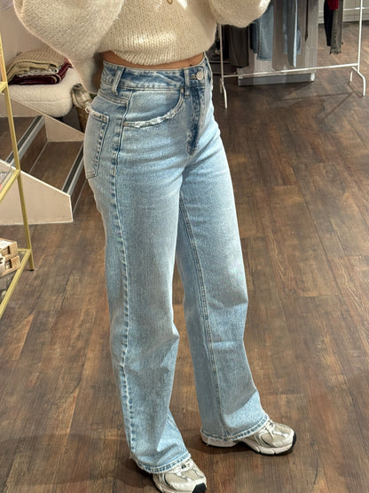 Evi - wide leg jeans lichtblauw