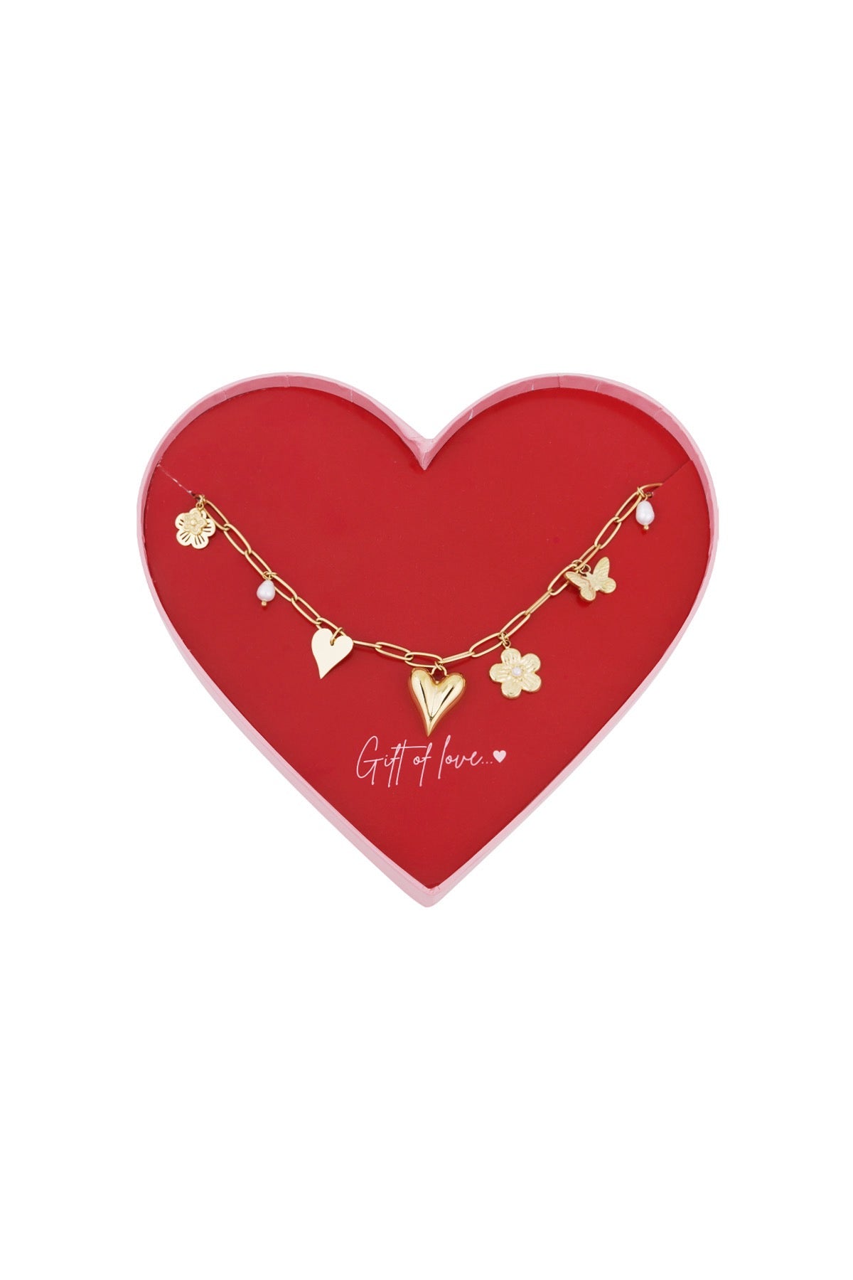 Giftbox schakel ketting goud