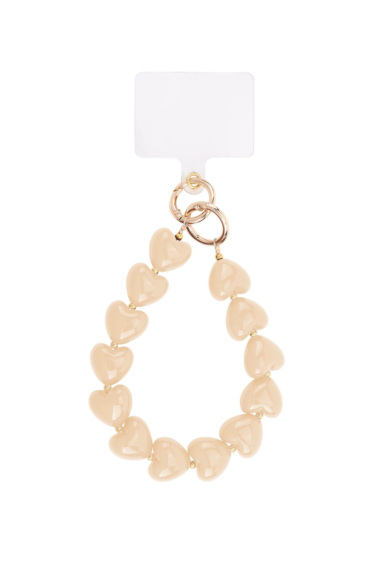 Telefoonkoord classy hart abrikoos