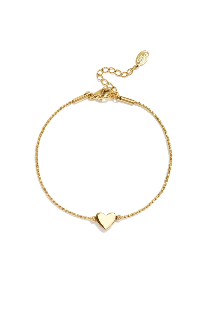 Basic hart armband goud