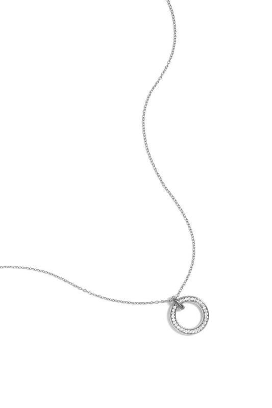 Belegde cirkel ketting zilver