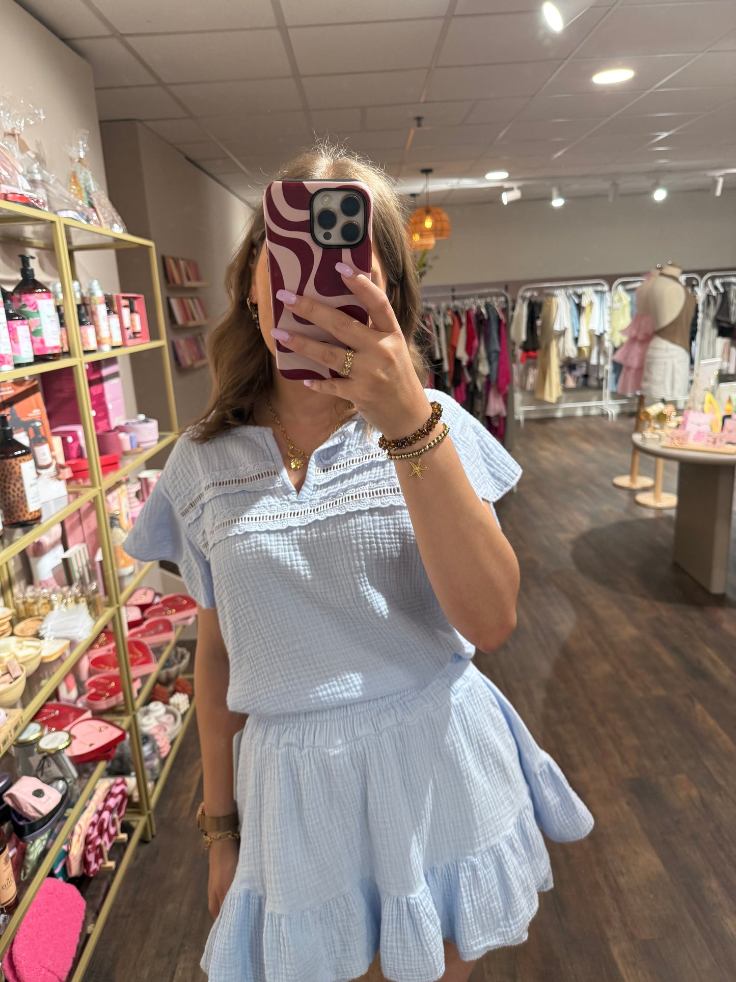 Luchtige blouse van mousseline stof 