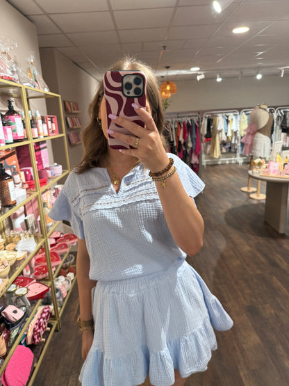 Luchtige blouse van mousseline stof 
