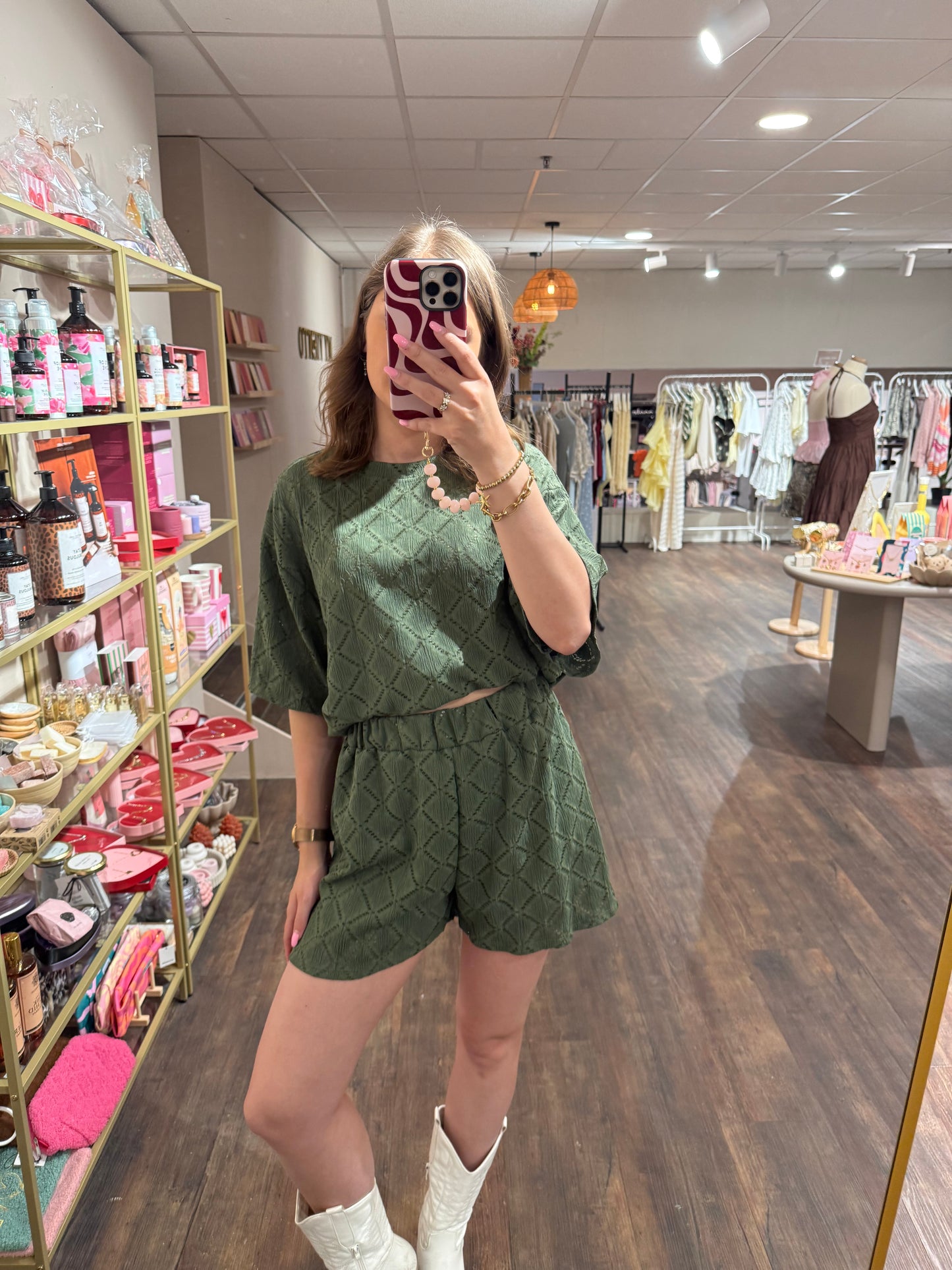 Groene dames set voor warme dagen
