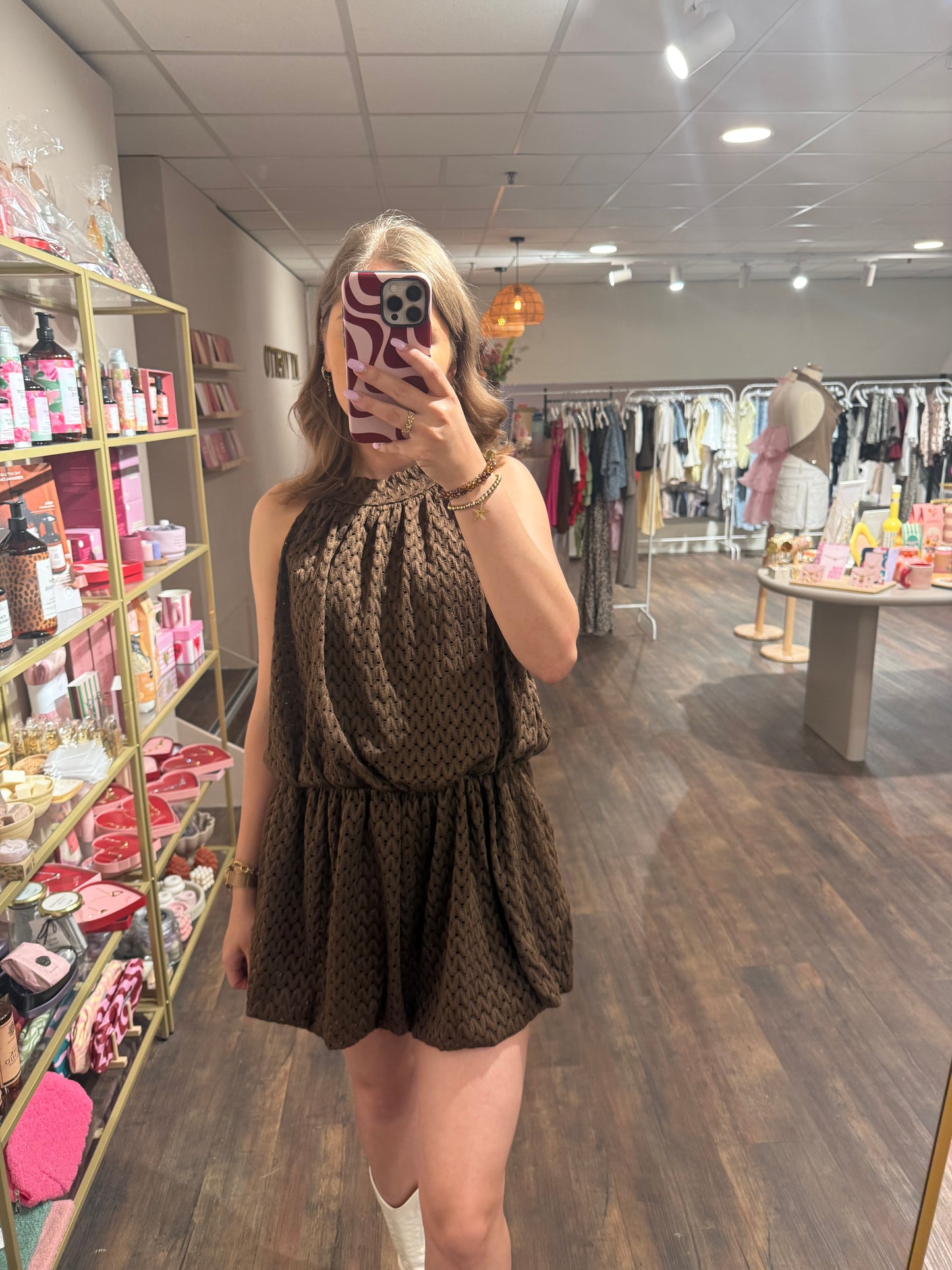 Bruine zomer playsuit met comfortabele fit 
