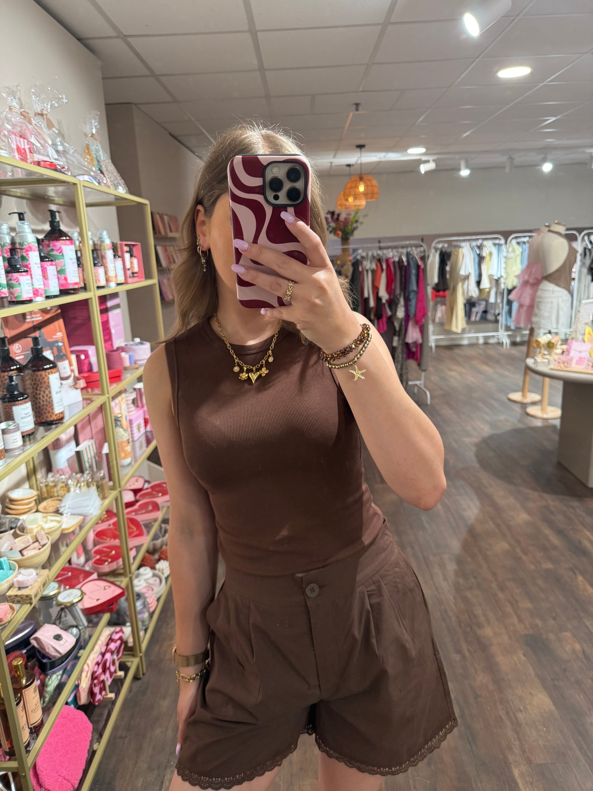 Stretchy rib tanktop voor dagelijks gebruik 
