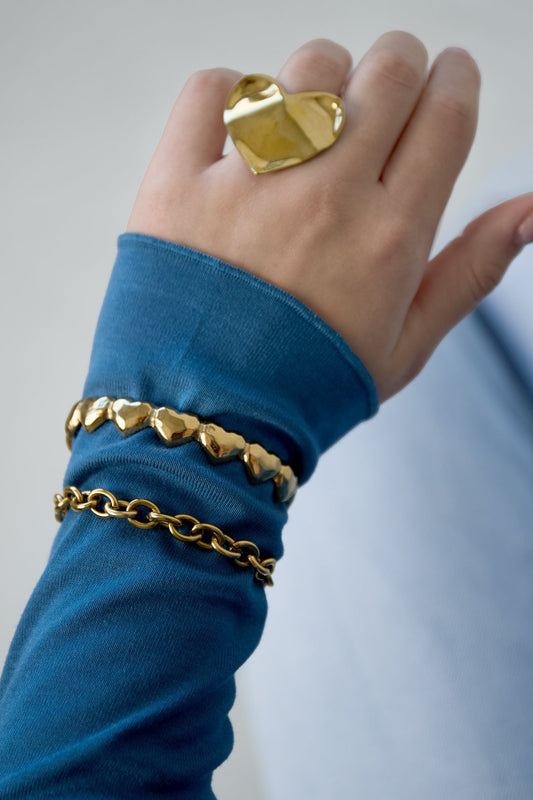 Robuste schakelarmband goud