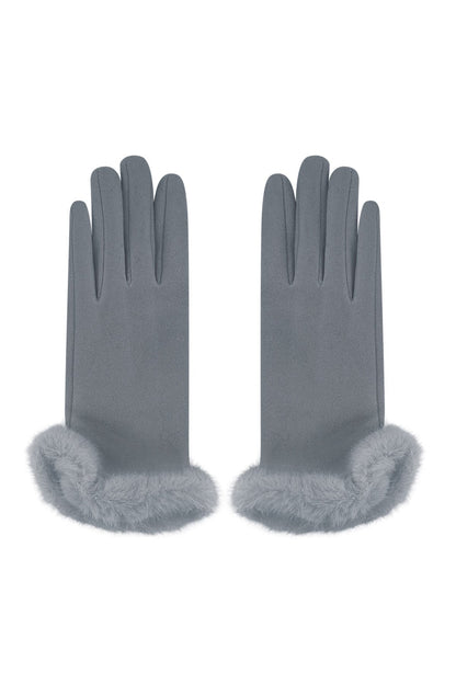 Handschoenen fluffy elegance - grijs