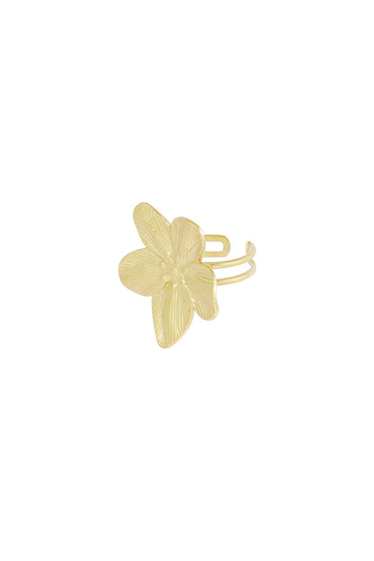 Flower petal ring goud
