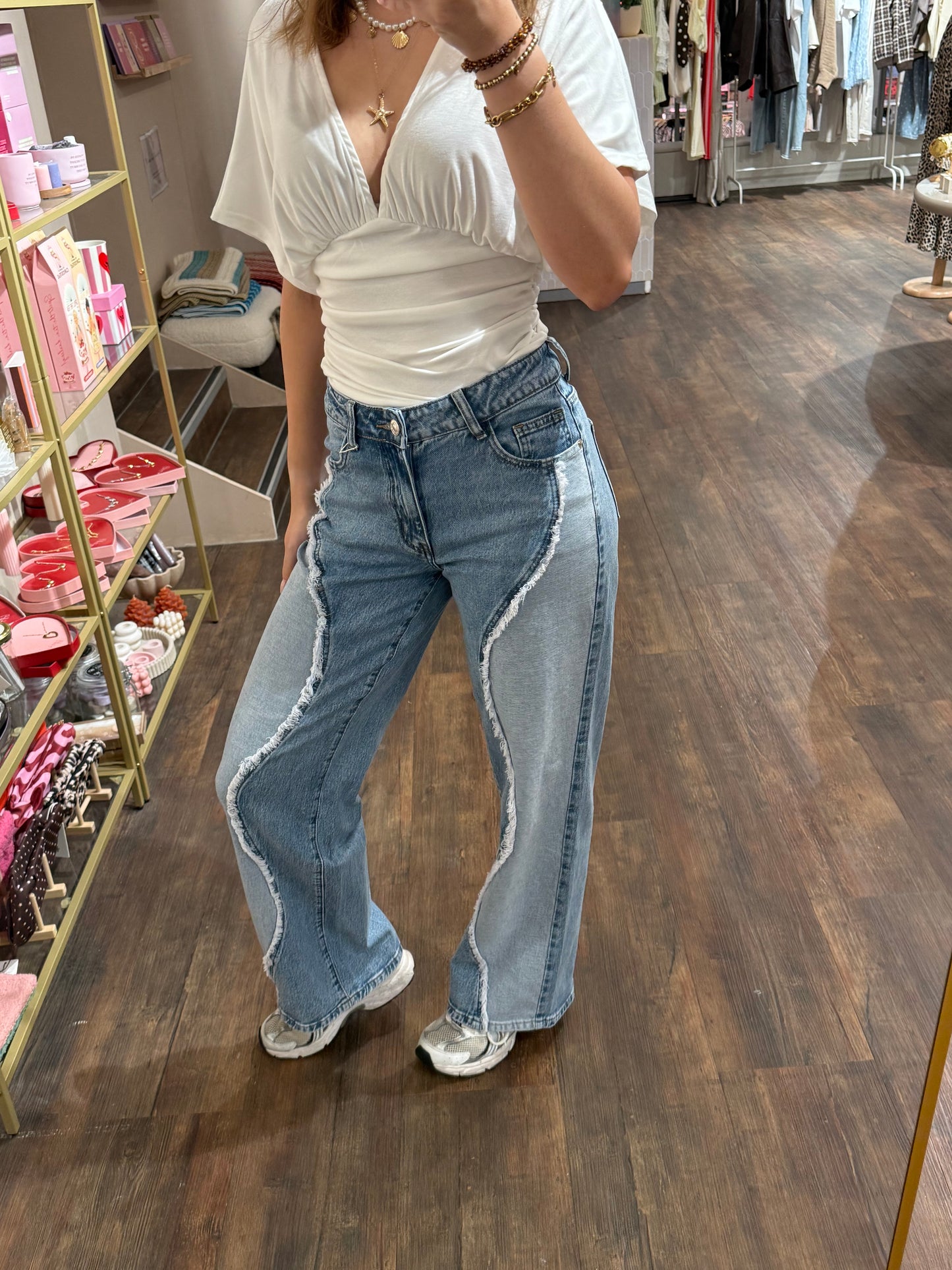 Demi - swirl wide leg jeans