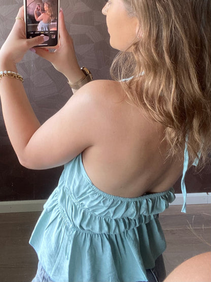 Belle - mintgroen halter top