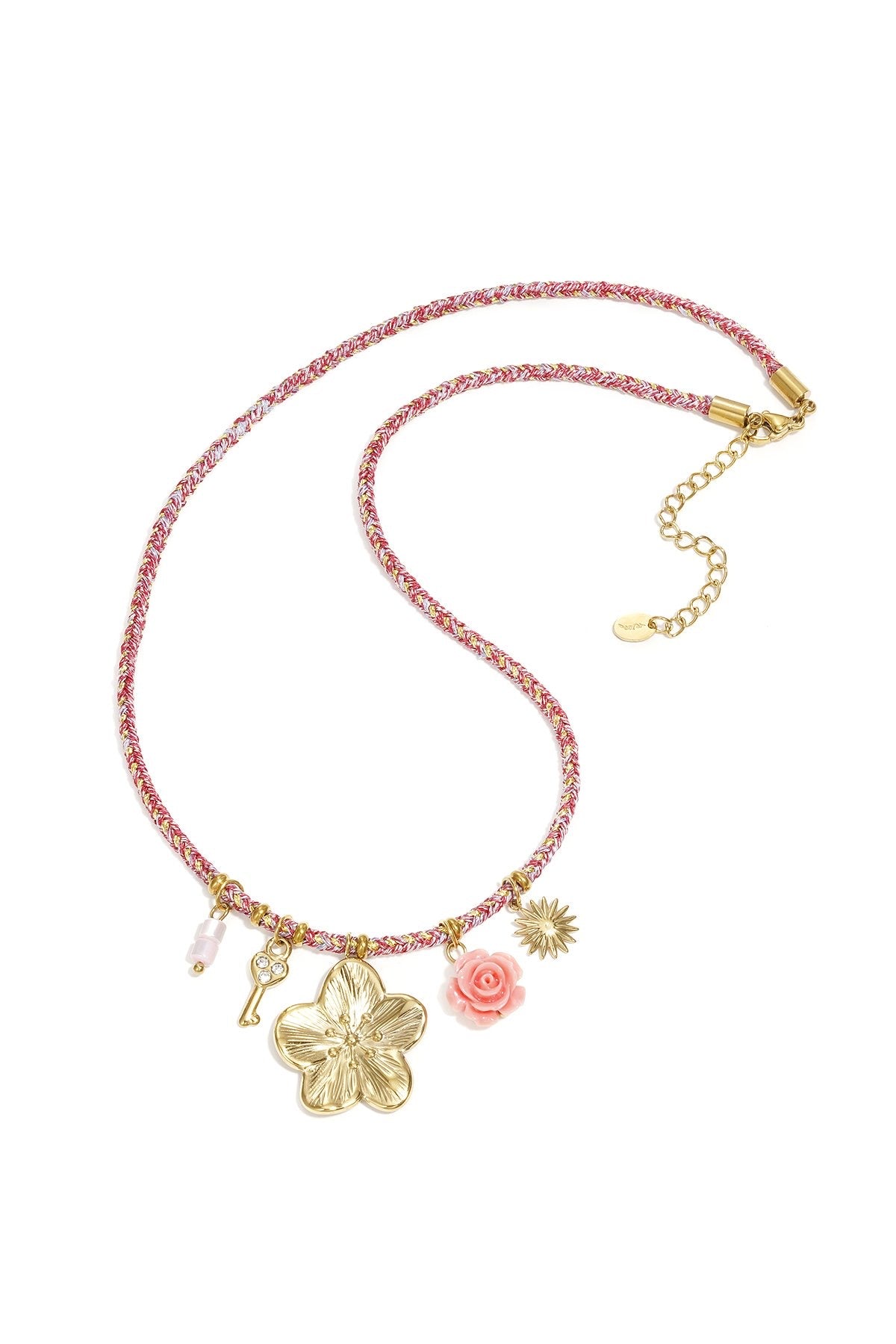 Kleurrijke bedelketting goud