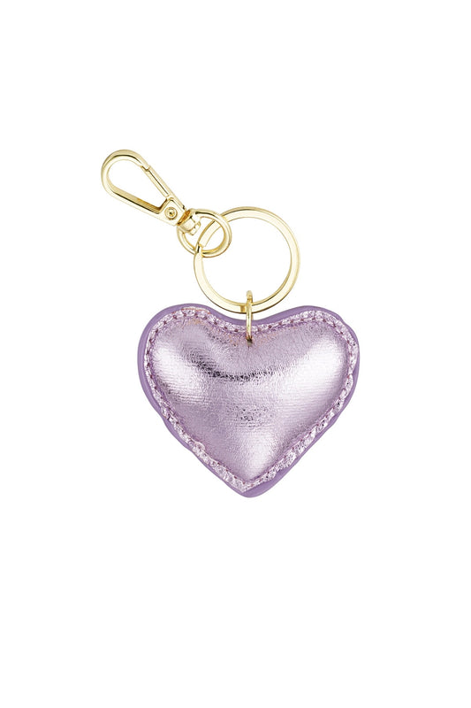 Hart sleutelhanger lila