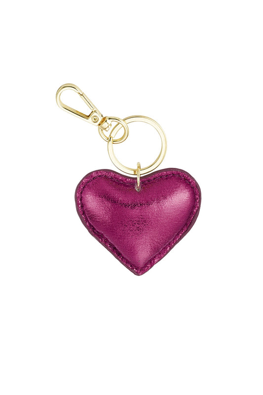 Hart sleutelhanger roze