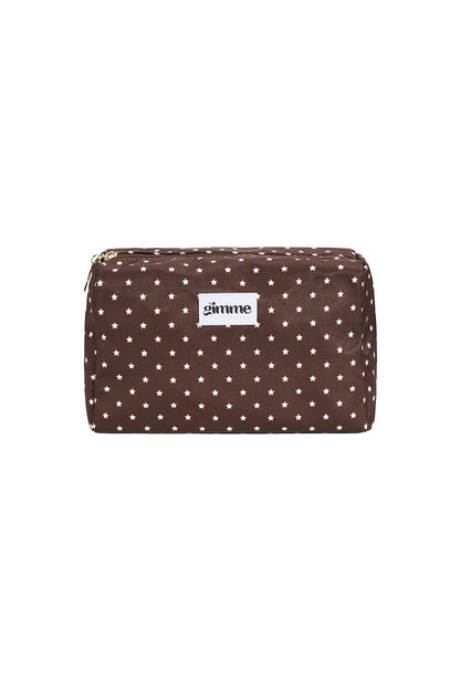 Makeup tas bruin met sterren