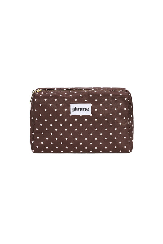 Makeup tas bruin met sterren