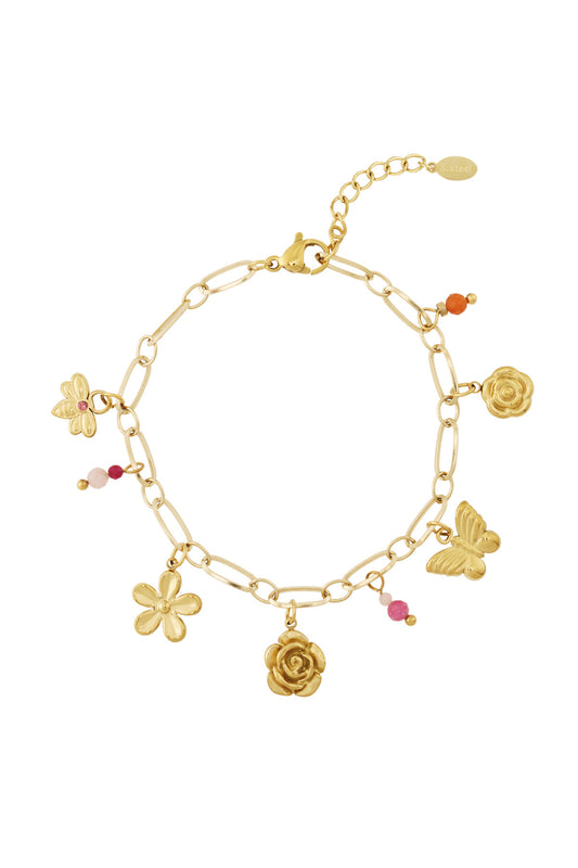 Lente bedels armband goud