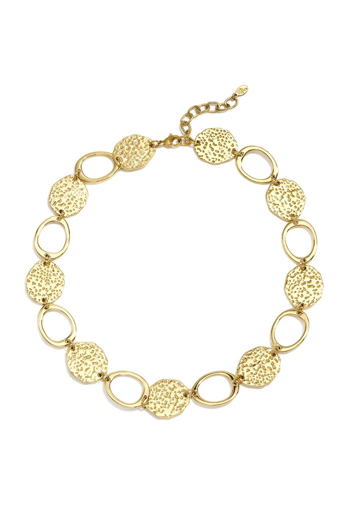 Coins met open cirkel ketting goud