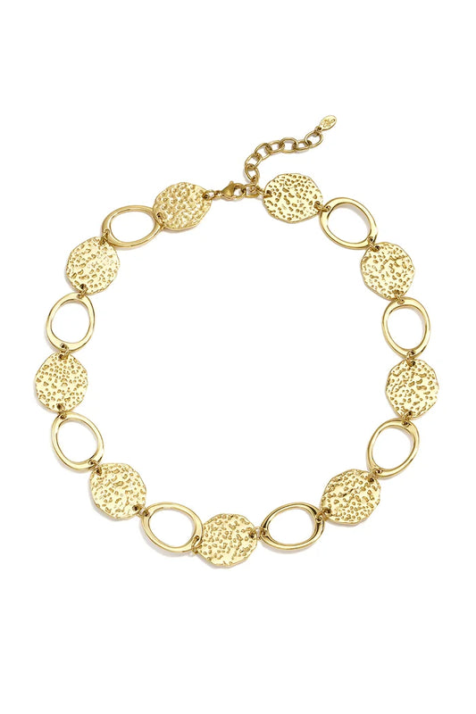 Coins met open cirkel ketting goud