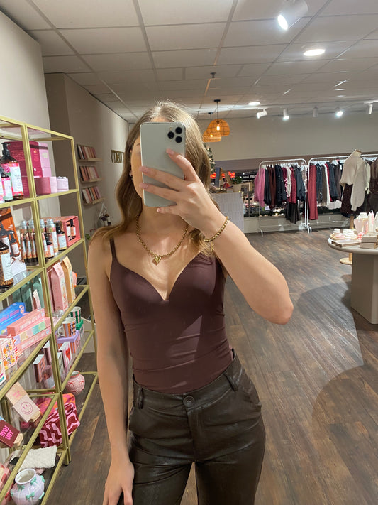 Mia - shapewear body bruin