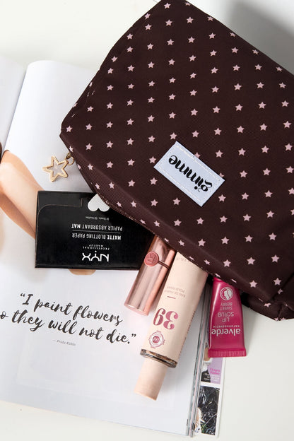 Makeup tas bruin met sterren