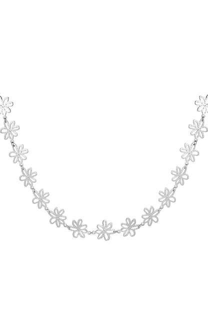Flower party ketting zilver