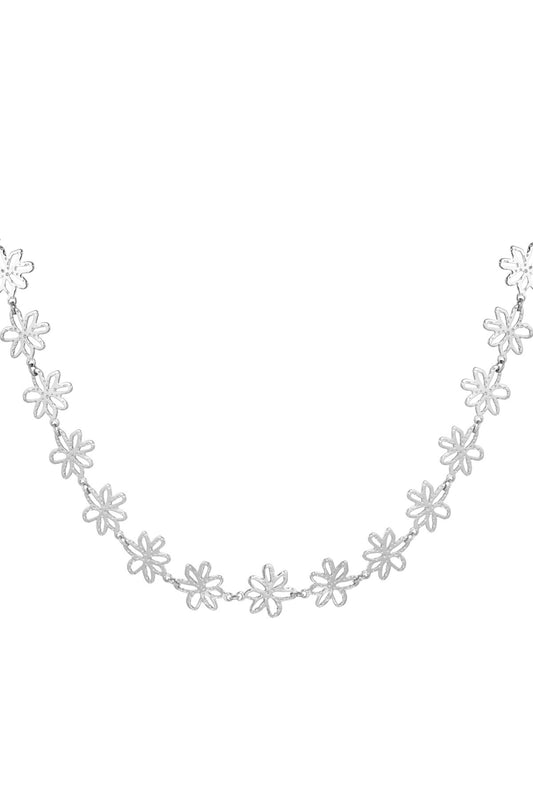 Flower party ketting zilver