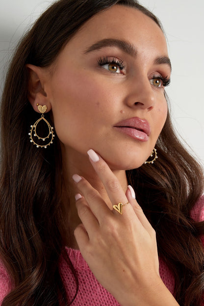 Aesthetic hart ring zilver