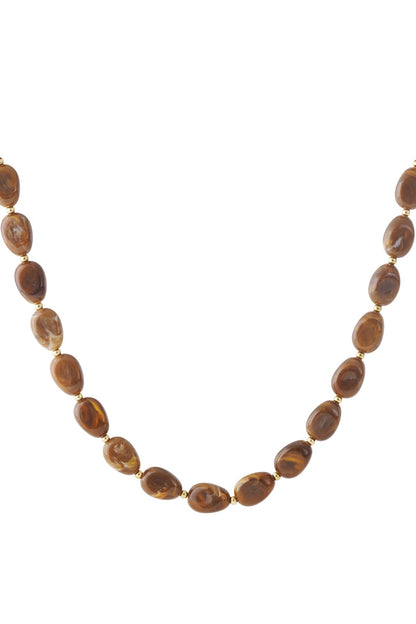 Ketting acryl kralen bruin