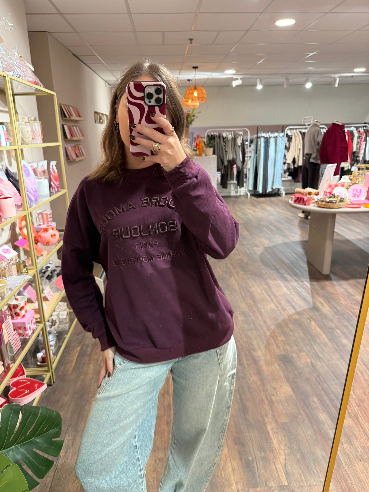 Lotte - plum embossed sweater