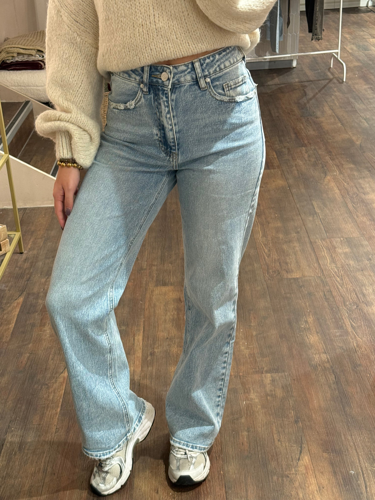 Evi - wide leg jeans lichtblauw