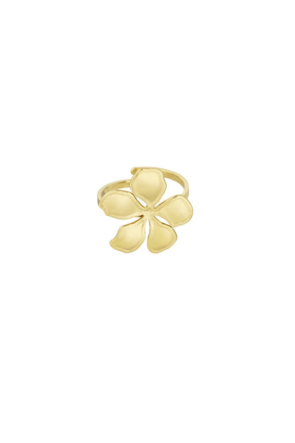 Statement bloem ring goud