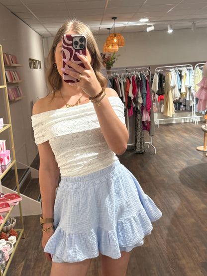 Witte kanten body voor voorjaar en zomer 