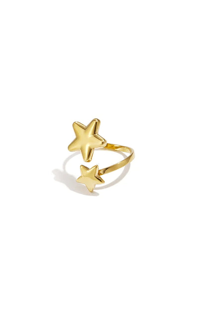 Dubbele ster ring goud
