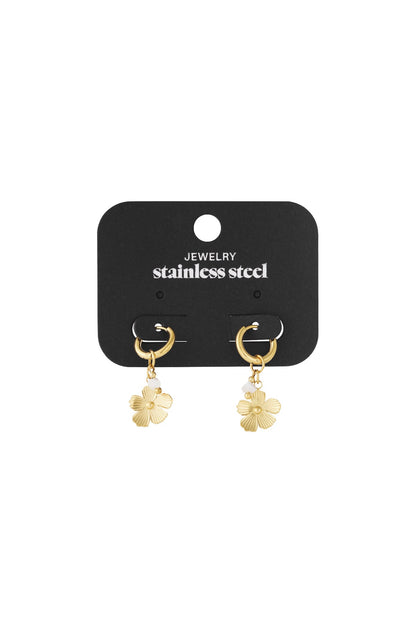 Bloemetje oorbellen goud