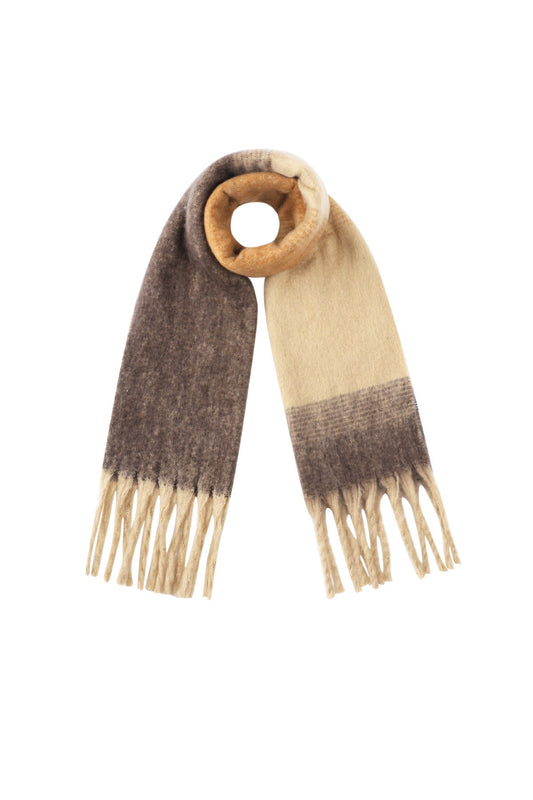 Khaki geblokte sjaal