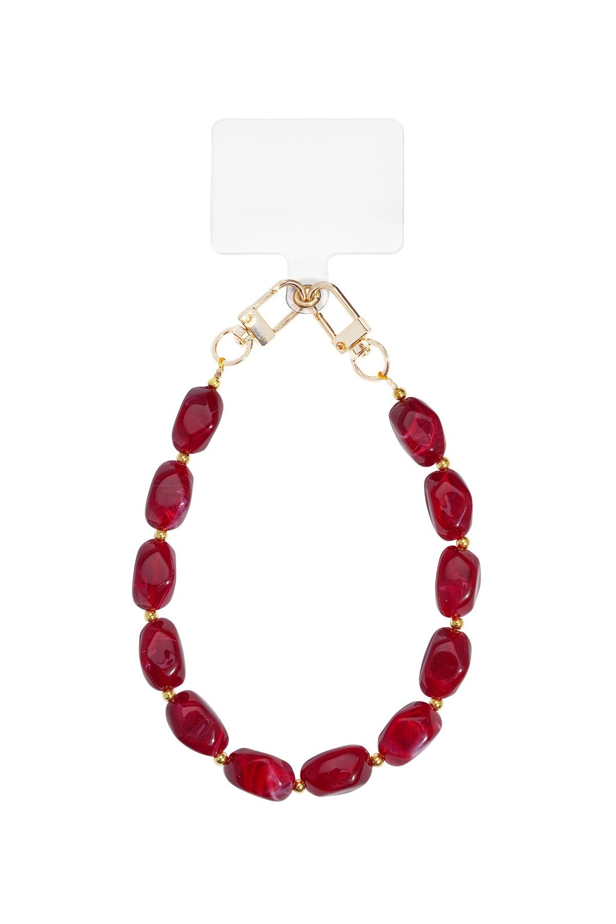 Telefoonkoord kralen rood