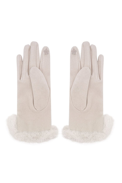Handschoenen fluffy elegance - beige