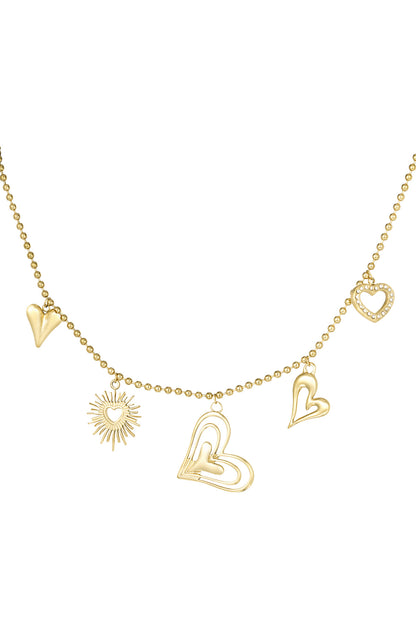 Loving hearts ketting goud