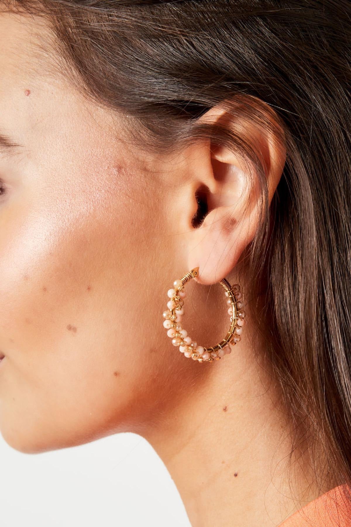 Kralen party oorbellen goud