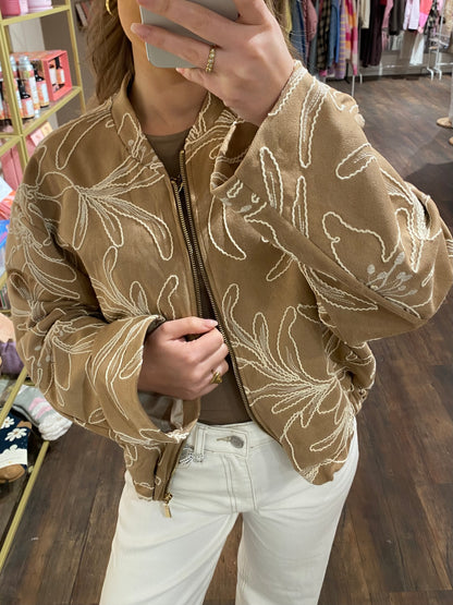 
Trendy voorjaarsjas met rits en details.
